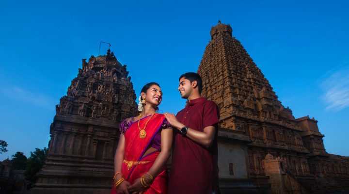 Tanjore Big Temple Wedding Photography | Gautam & Prathiba