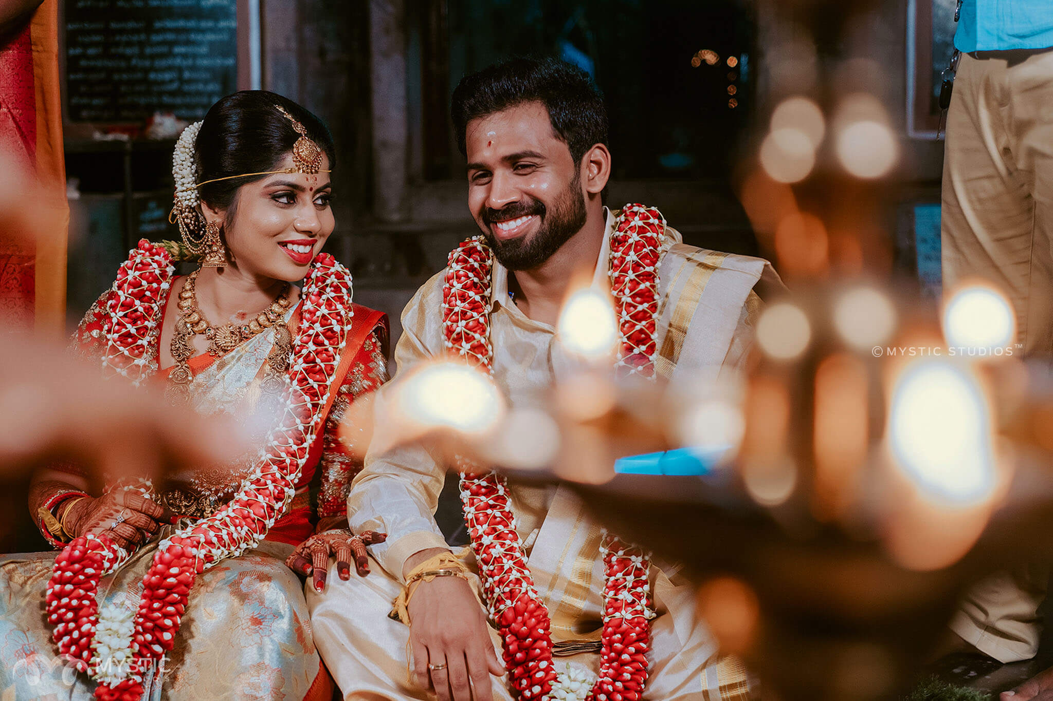 Photo of South indian couple romantic portrait