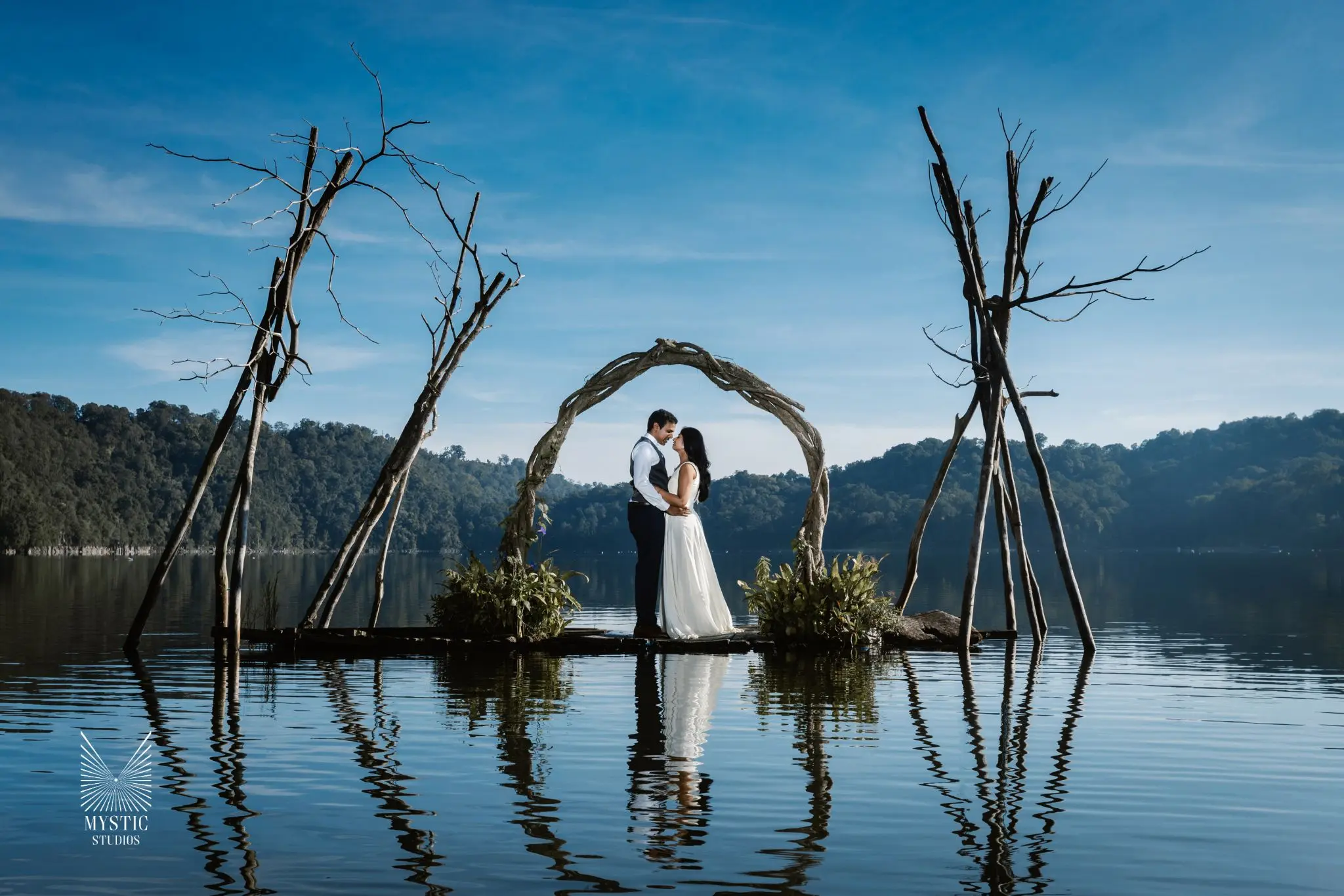 Destination wedding in Bali, western ceremony captured with timeless artistry by Mystic Studios.