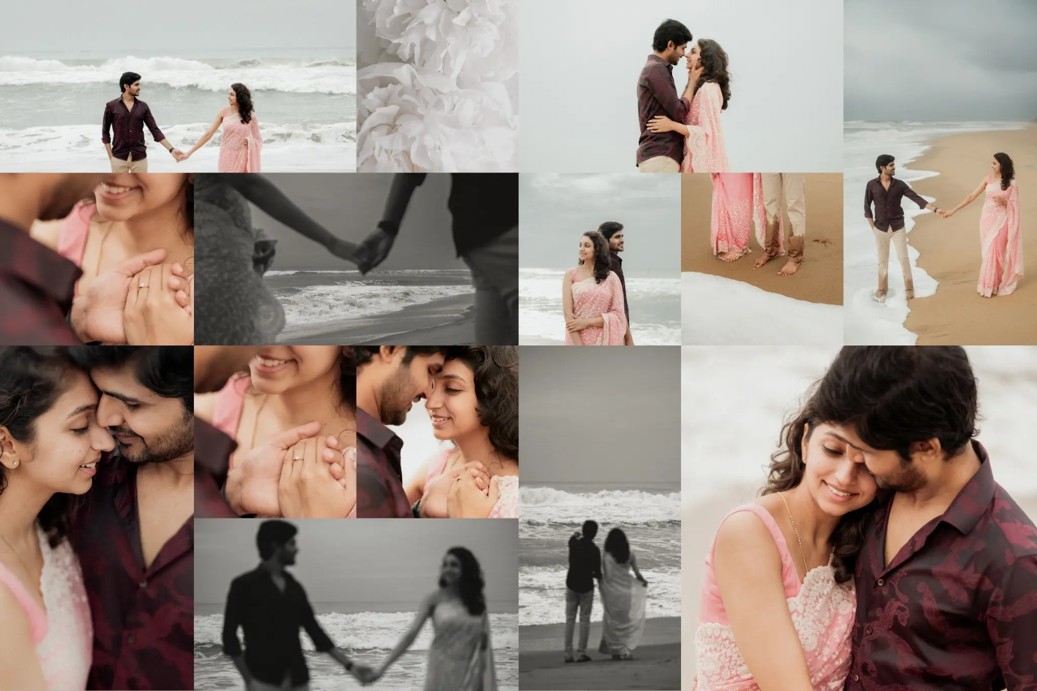 Moody seaside photography capturing laughter and love.